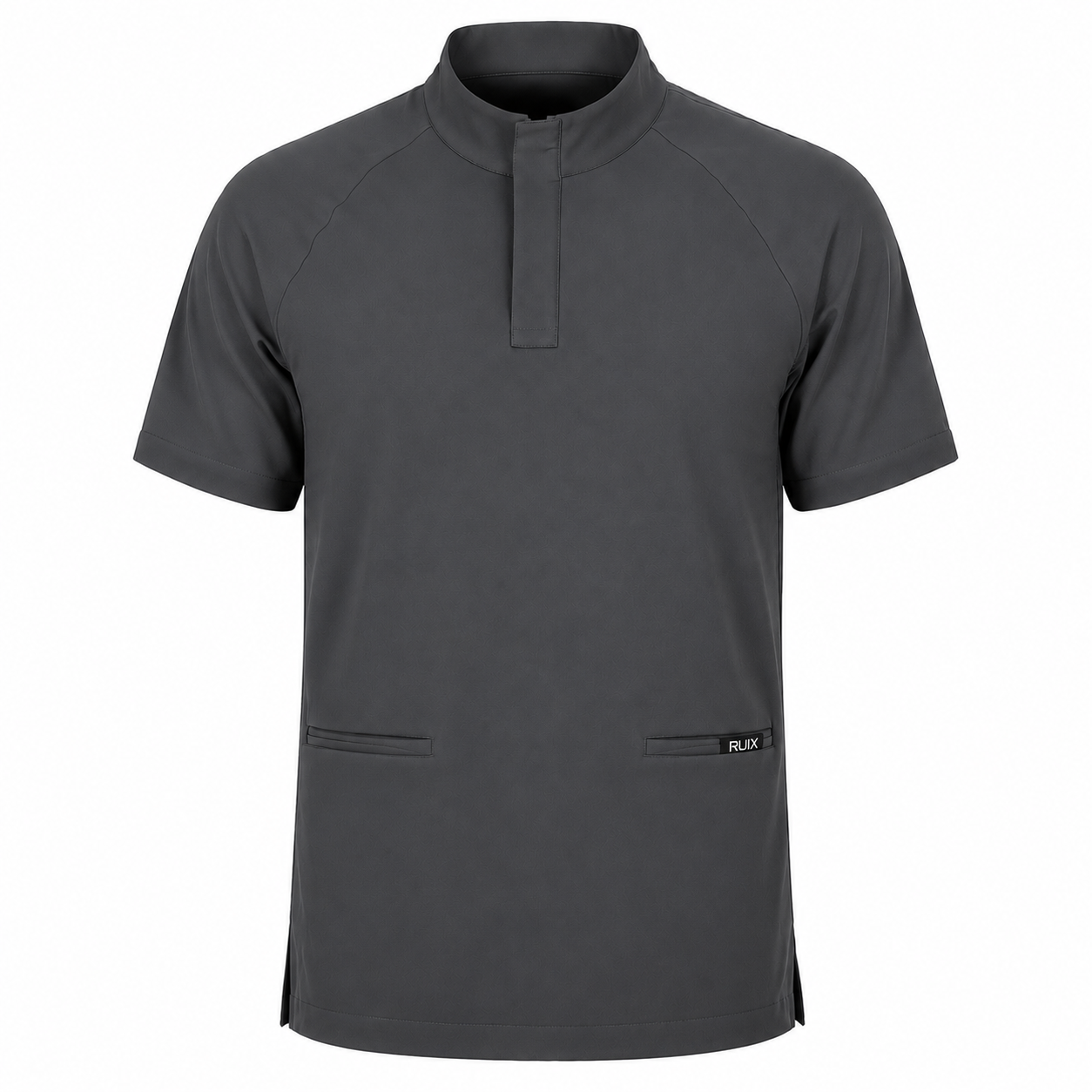RUIX Mock Neck Zip Scrub Top for Men