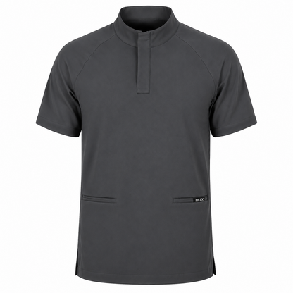RUIX Mock Neck Zip Scrub Top for Men
