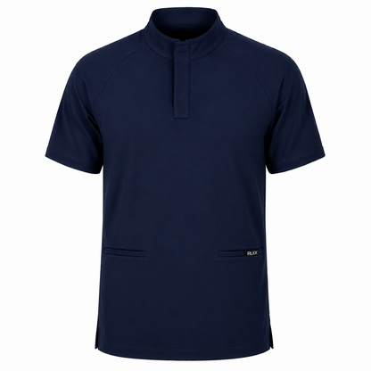 RUIX Mock Neck Zip Scrub Top for Men