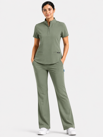 RUIX Mock neck Zip with Regular pant for Women