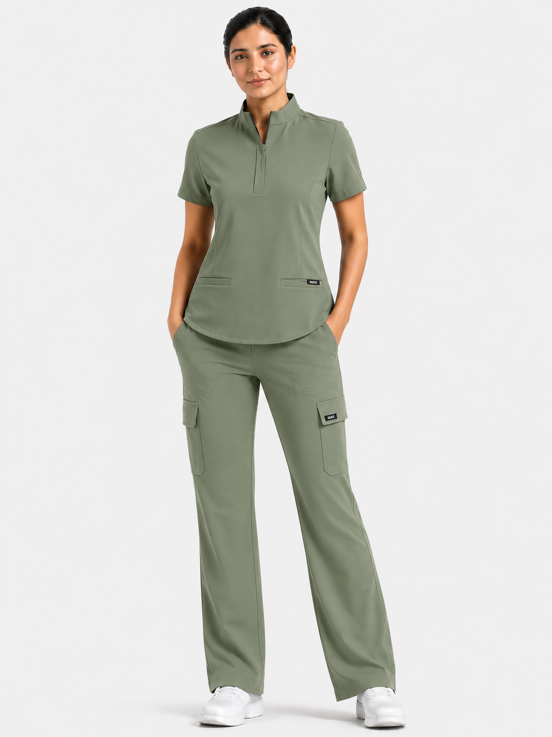 RUIX Mock neck Zip With Cargo Pant for Women