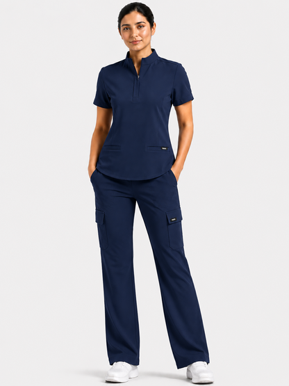 RUIX Mock neck Zip With Cargo Pant for Women