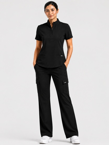 RUIX Mock neck Zip With Cargo Pant for Women