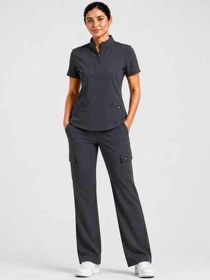 RUIX Mock neck Zip With Cargo Pant for Women