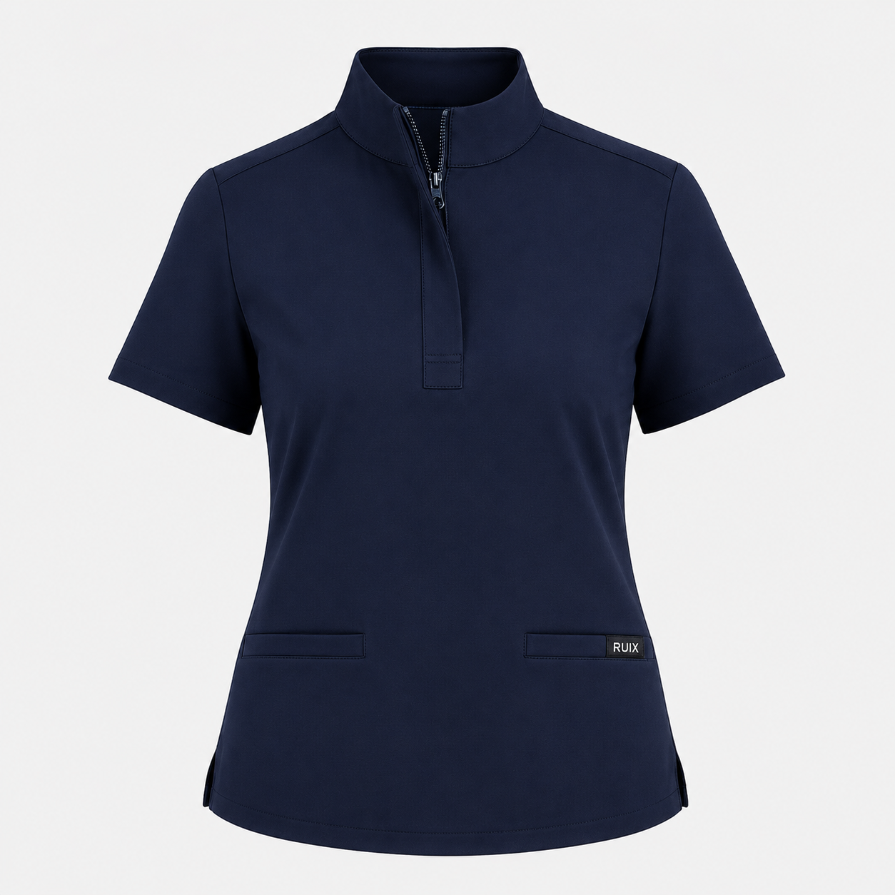 RUIX MOCK neck Zip Scrub Top For Women