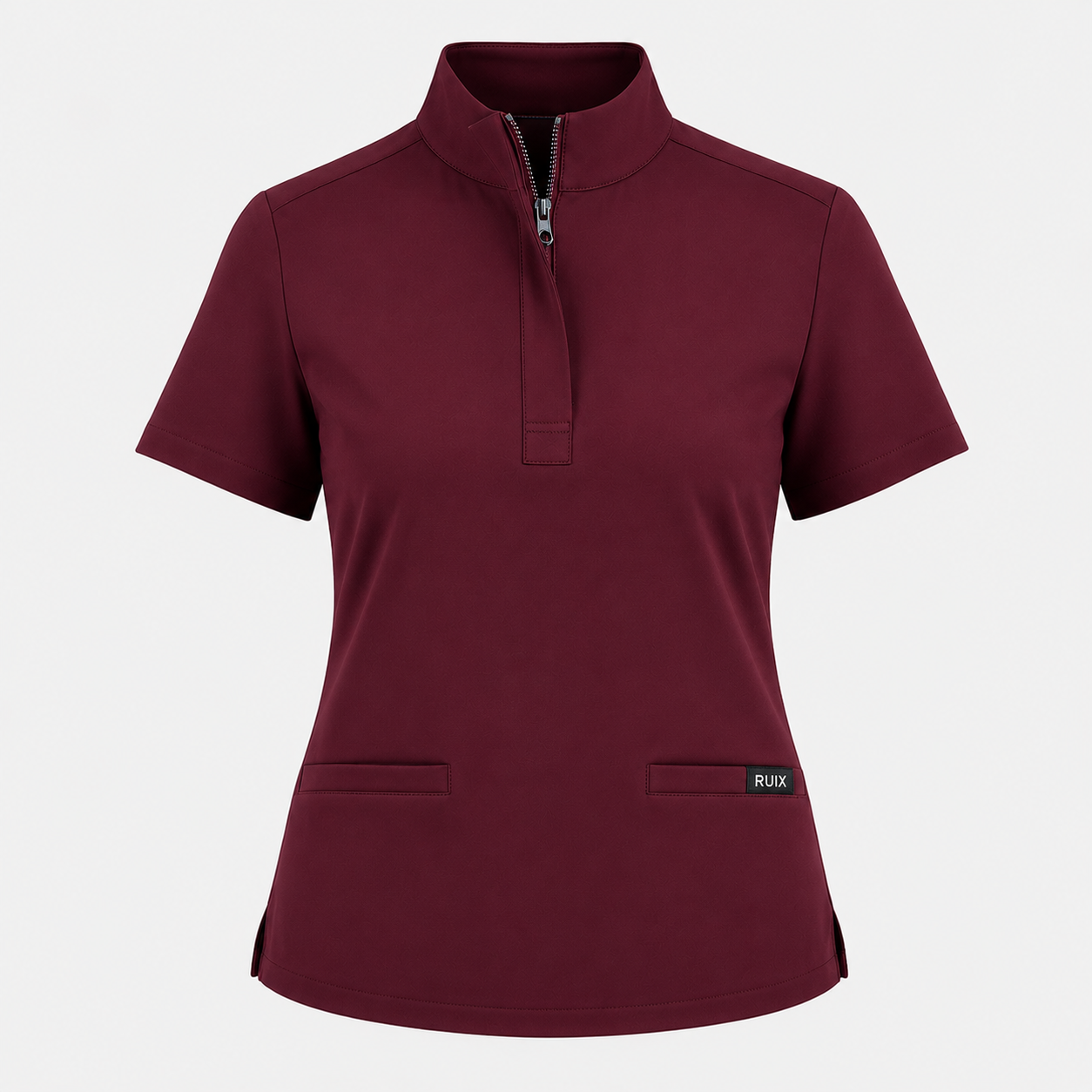 RUIX MOCK neck Zip Scrub Top For Women