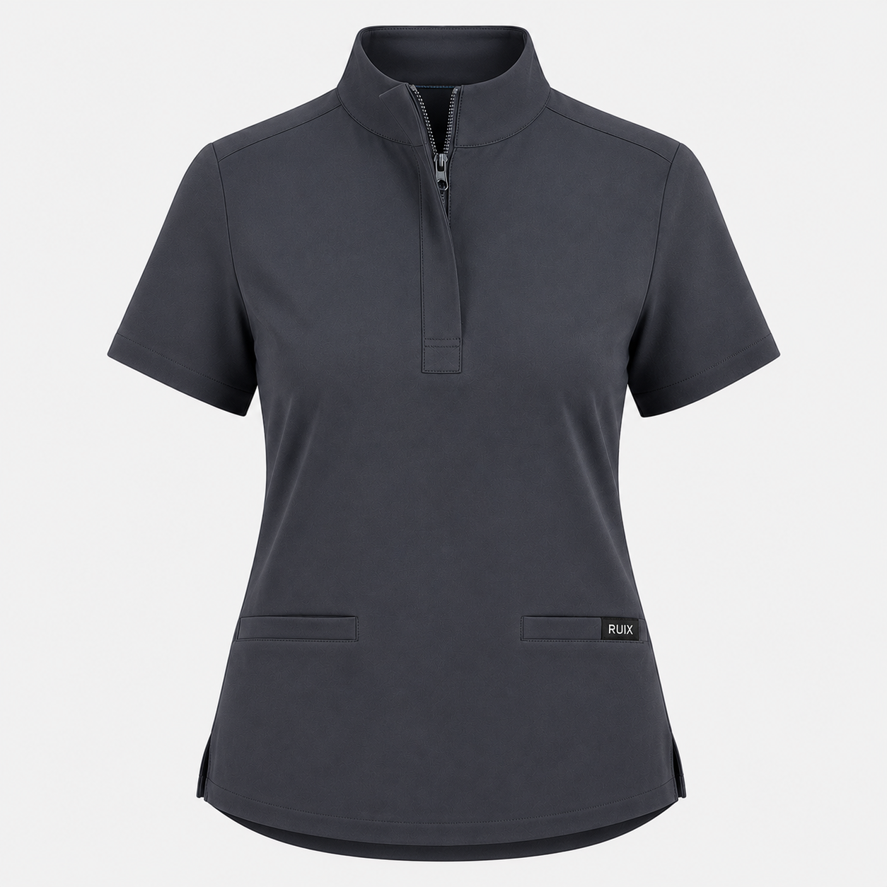 RUIX MOCK neck Zip Scrub Top For Women