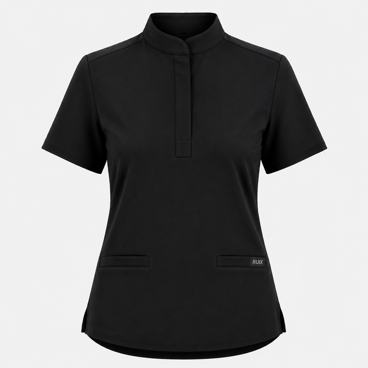 RUIX Mandarin Collar Scrub Top For Womens