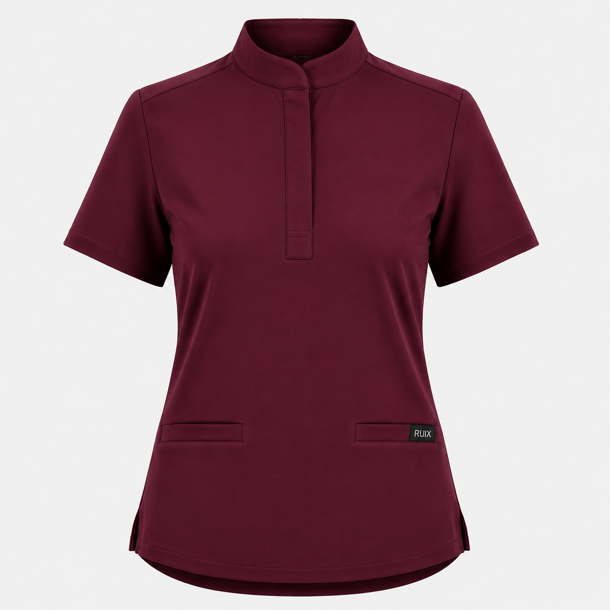 RUIX Mandarin Collar Scrub Top For Womens