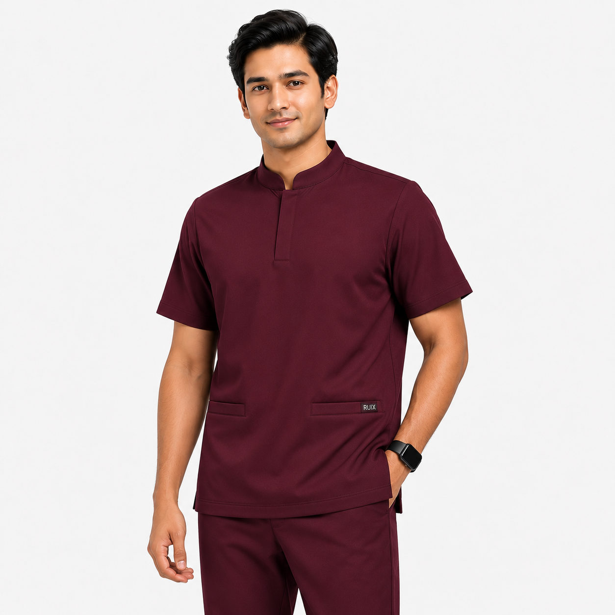 RUIX Mandarin Collar with Regular Pant Set for men