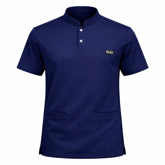 RUIX Form Mandarin Collar Scrub Top for Men