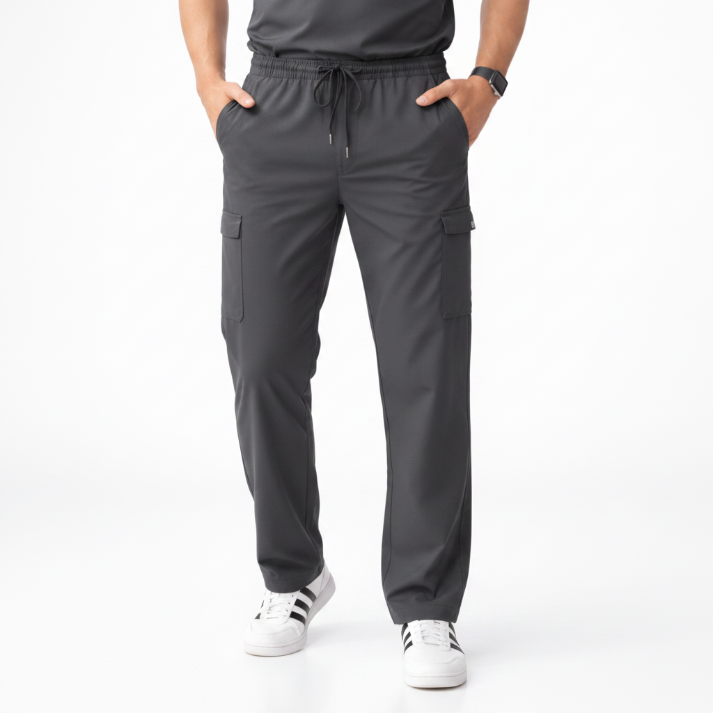 RUIX Core V-Neck Top with Utility Cargo Pant Scrub Set for Men