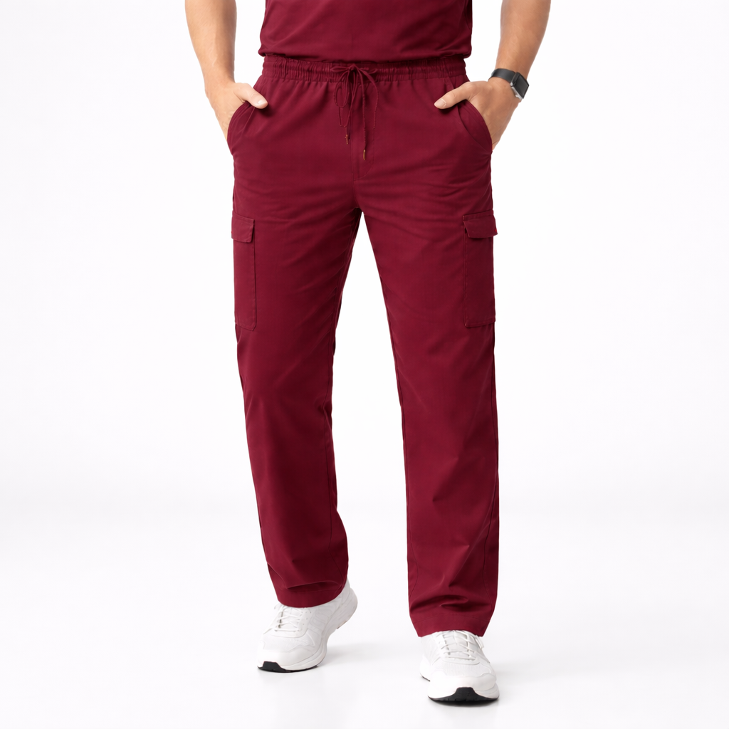 RUIX Core mock neck zip scrub top with Utility cargo pant scrub set fo men