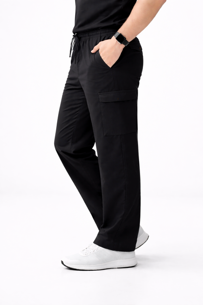 RUIX Core mock neck zip scrub top with Utility cargo pant scrub set fo men