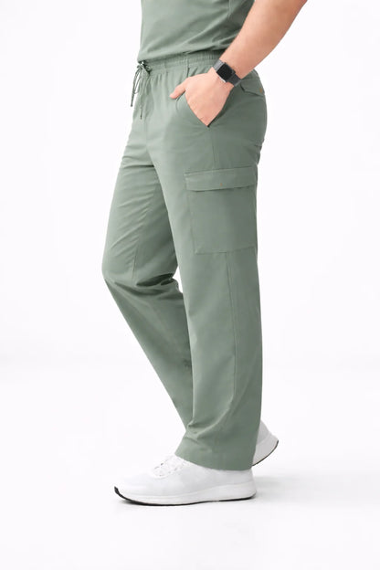 RUIX Core V-Neck Top with Utility Cargo Pant Scrub Set for Men