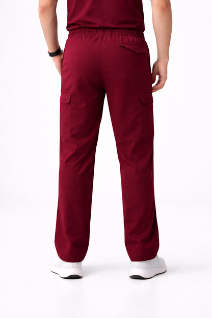 RUIX Core mock neck zip scrub top with Utility cargo pant scrub set fo men