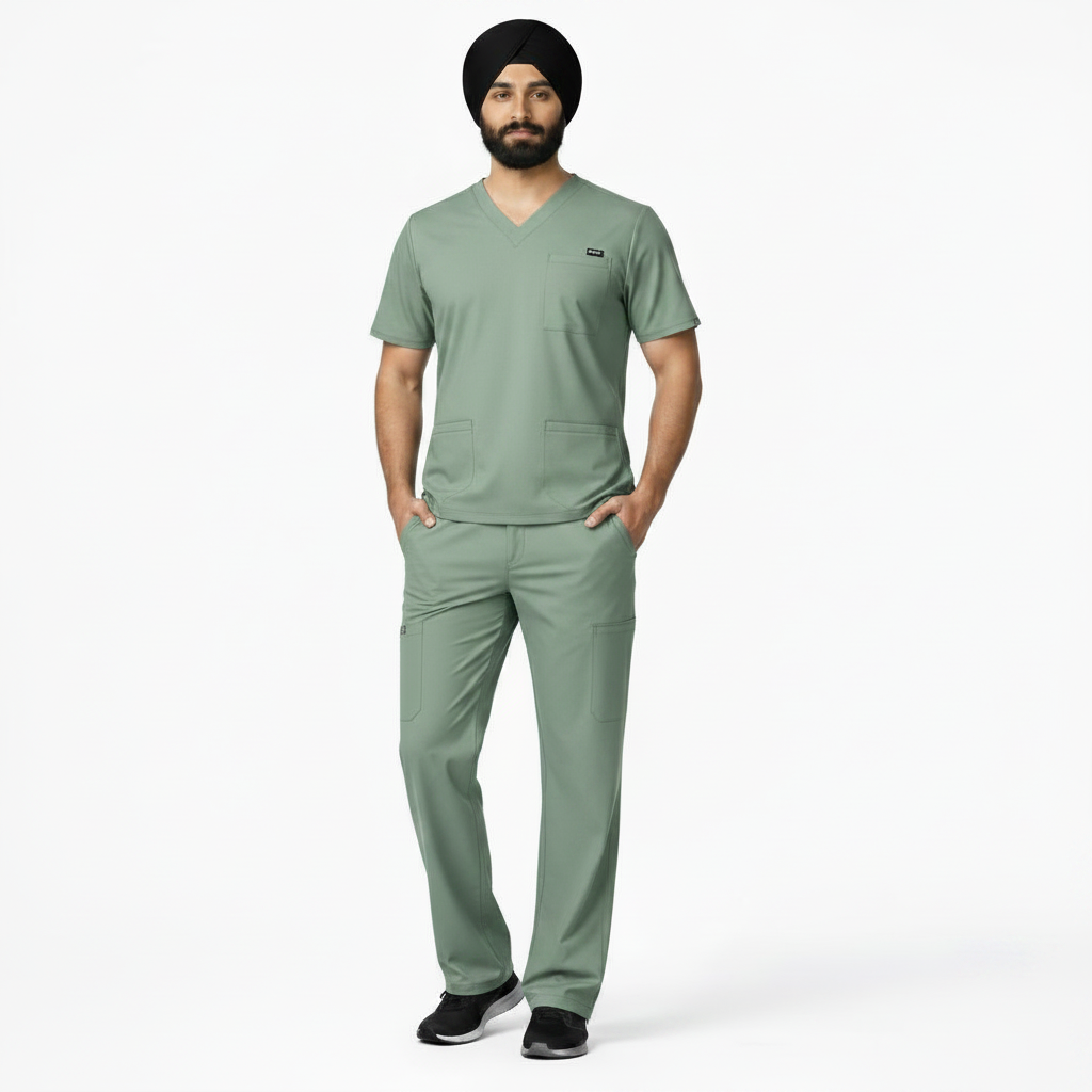 RUIX TURBFit- Airmesh Scrub top with Core Regular pant Scrub Set for Men