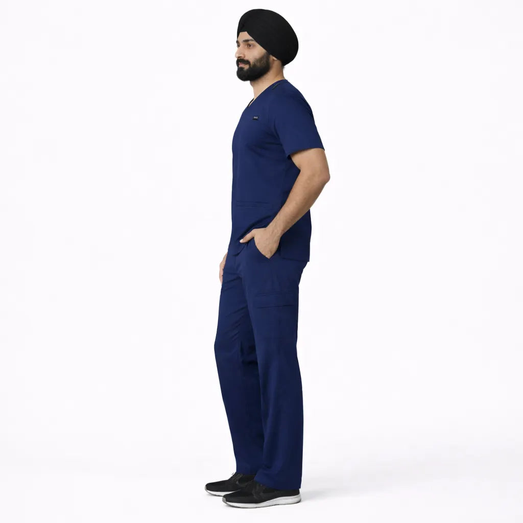 RUIX TURBFit v-neck Scrub top with Utility Cargo Pant set for Men