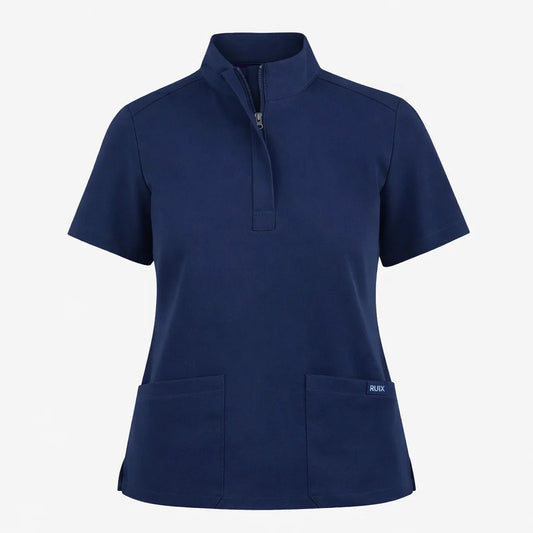 RUIX Sculpt MOCK neck Zip Scrub Top For Women