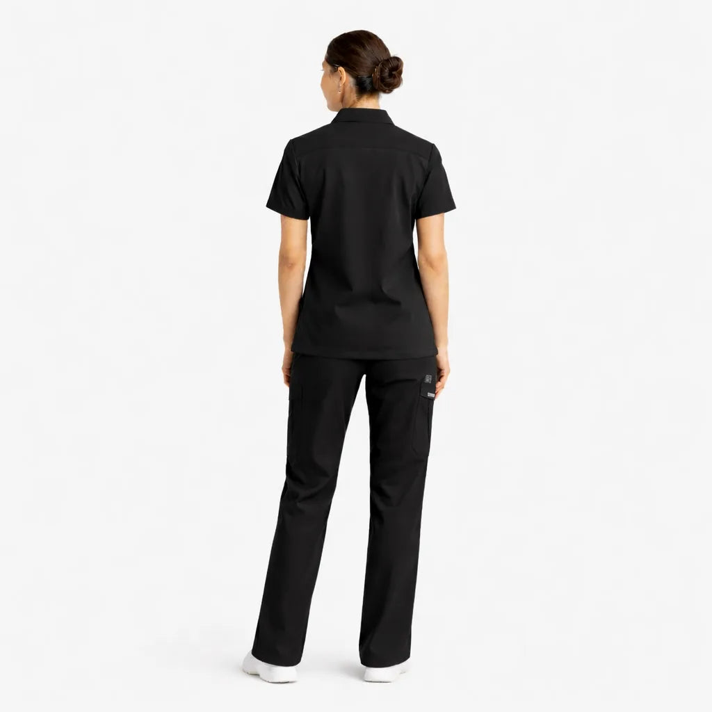 RUIX Sculpt V-Neck with Core Regular Pant Scrub Set for Women, 2 Pocket