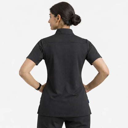 RUIX Sculpt Mandarin Collar Scrub Top For Womens