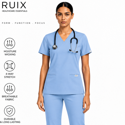 RUIX V-neck with Flare™ pant scrub set for women