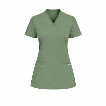 RUIX Sculpt V-Neck With Utility Cargo Pant Scrub Set For Women, 2 Pockets