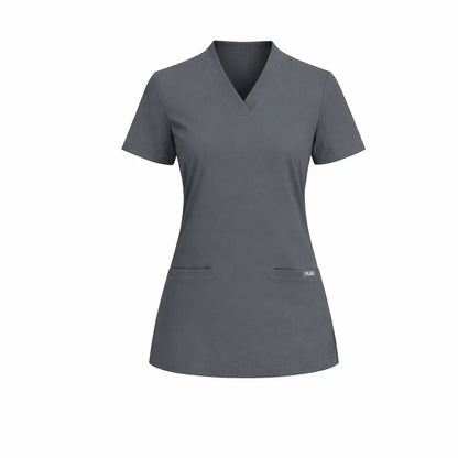 RUIX Sculpt V-Neck with Core Regular Pant Scrub Set for Women, 2 Pocket