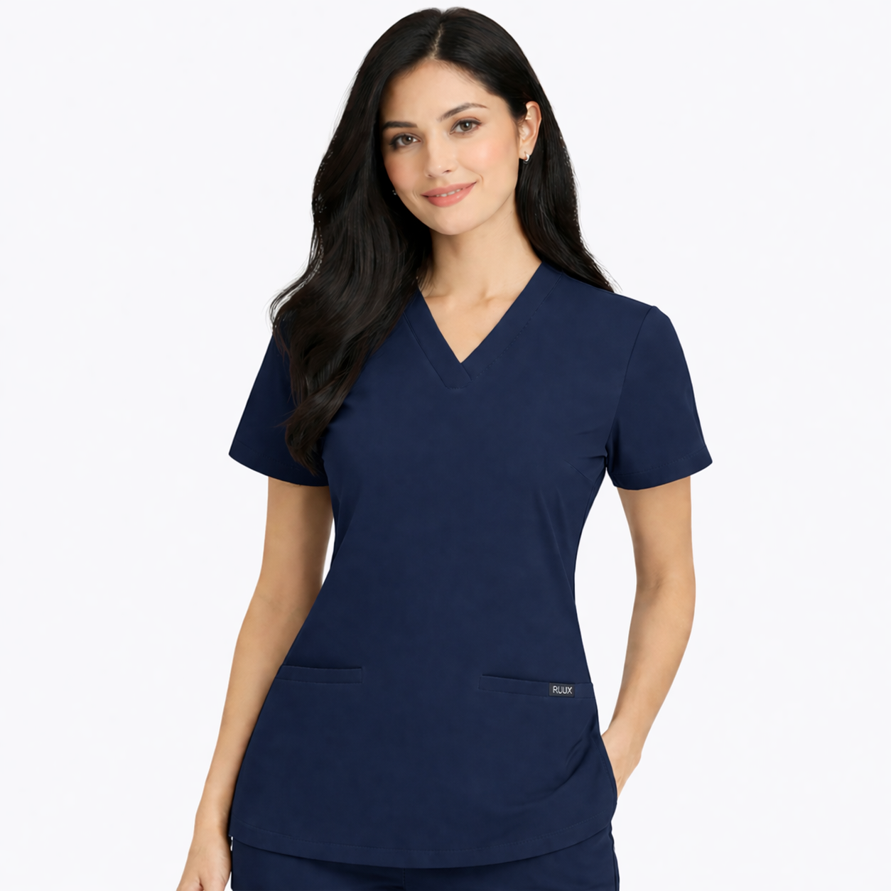 RUIX Sculpt V-Neck with Core Regular Pant Scrub Set for Women, 2 Pocket