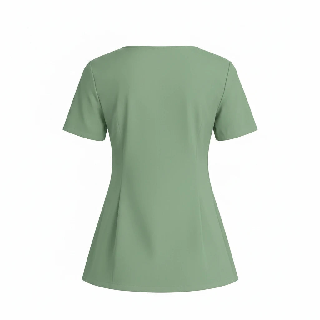RUIX Sculpt v-neck with Flow Flare pant scrub set for women,2-pocket
