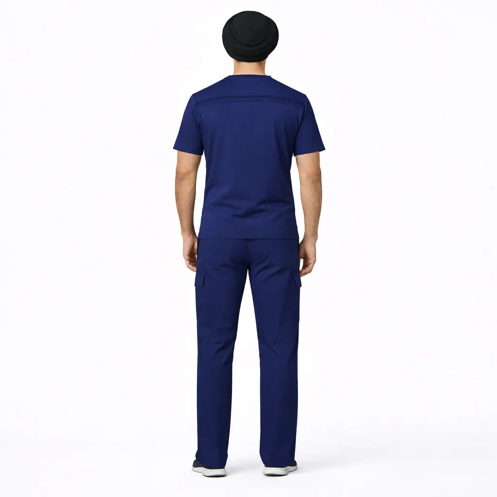 RUIX TURBFit v-neck Airmesh Scrub top with Utility Cargo Scrub Set for Men