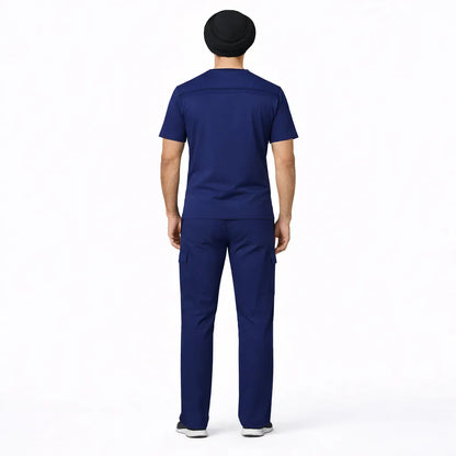 RUIX TURBFit v-neck Airmesh Scrub top with Utility Cargo Scrub Set for Men
