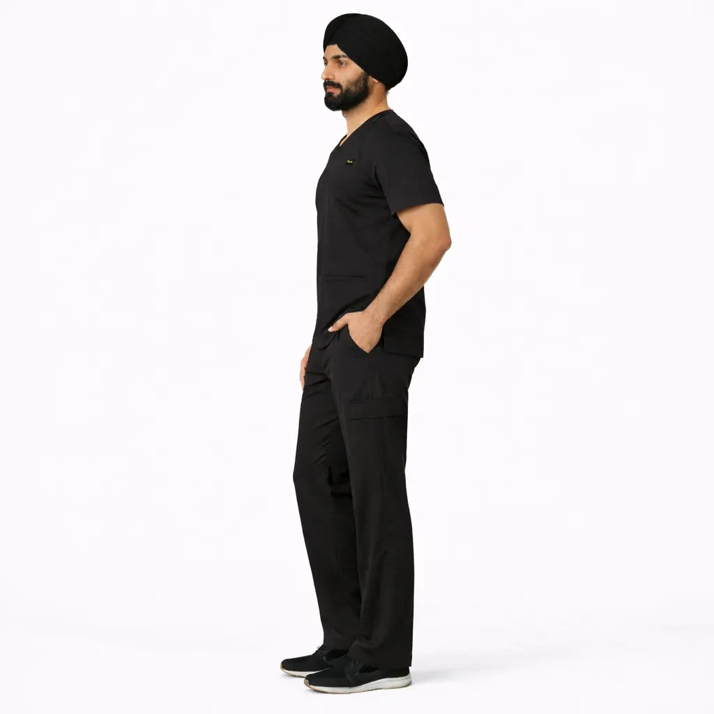 RUIX TURBFit v-neck Scrub top with Utility Cargo Pant set for Men