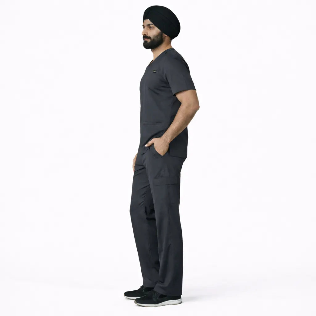 RUIX TURBFit v-neck Scrub top with Utility Cargo Pant set for Men