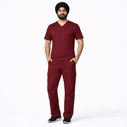 RUIX TURBFit v-neck Scrub top with Utility Cargo Pant set for Men