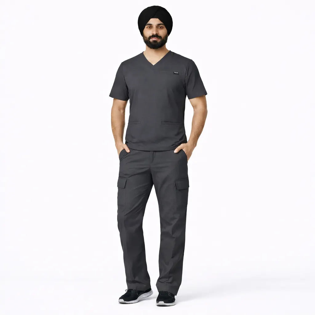 RUIX TURBFit v-neck Scrub top with Utility Cargo Pant set for Men