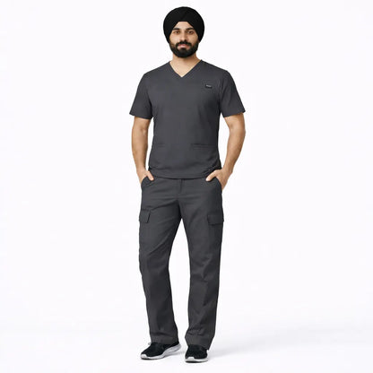 RUIX TURBFit v-neck Scrub top with Utility Cargo Pant set for Men