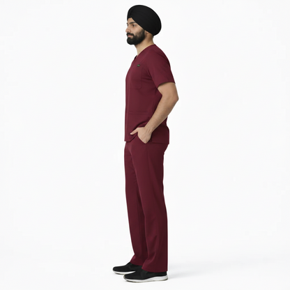 RUIX Turbfit V- neck Airmesh scrub top with Core Regular pant set for men