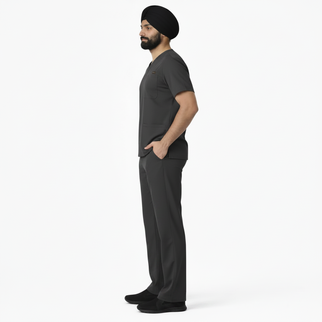 RUIX Turbfit V- neck Airmesh scrub top with Core Regular pant set for men