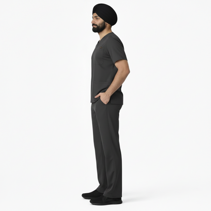 RUIX Turbfit V- neck Airmesh scrub top with Core Regular pant set for men