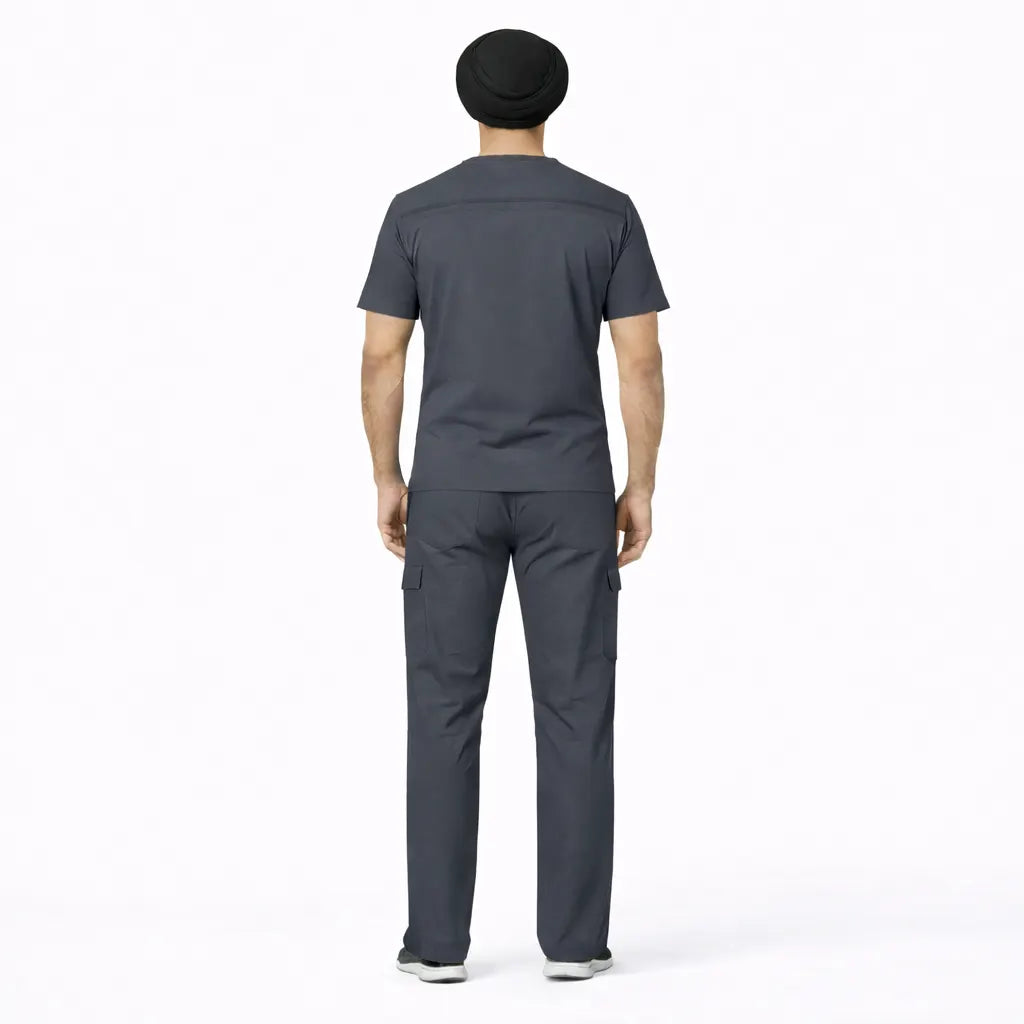 RUIX TURBFit v-neck Airmesh Scrub top with Utility Cargo Scrub Set for Men