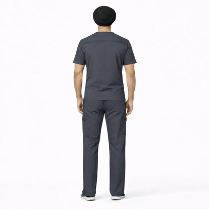 RUIX TURBFit v-neck Airmesh Scrub top with Utility Cargo Scrub Set for Men
