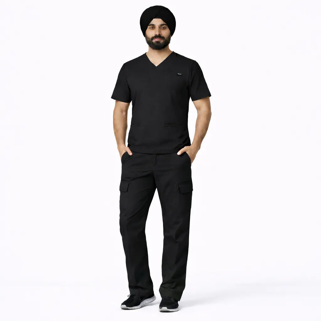RUIX TURBFit v-neck Scrub top with Utility Cargo Pant set for Men