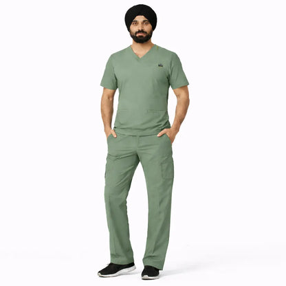 RUIX TURBFit v-neck Scrub top with Utility Cargo Pant set for Men