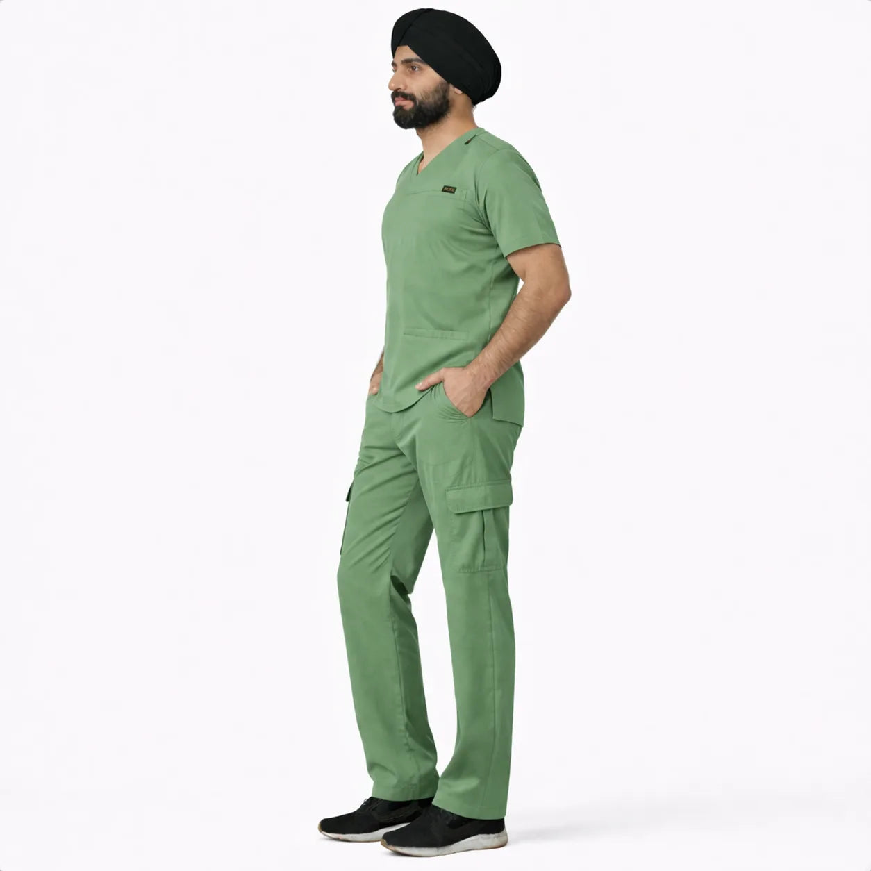RUIX TURBFit v-neck Scrub top with Utility Cargo Pant set for Men