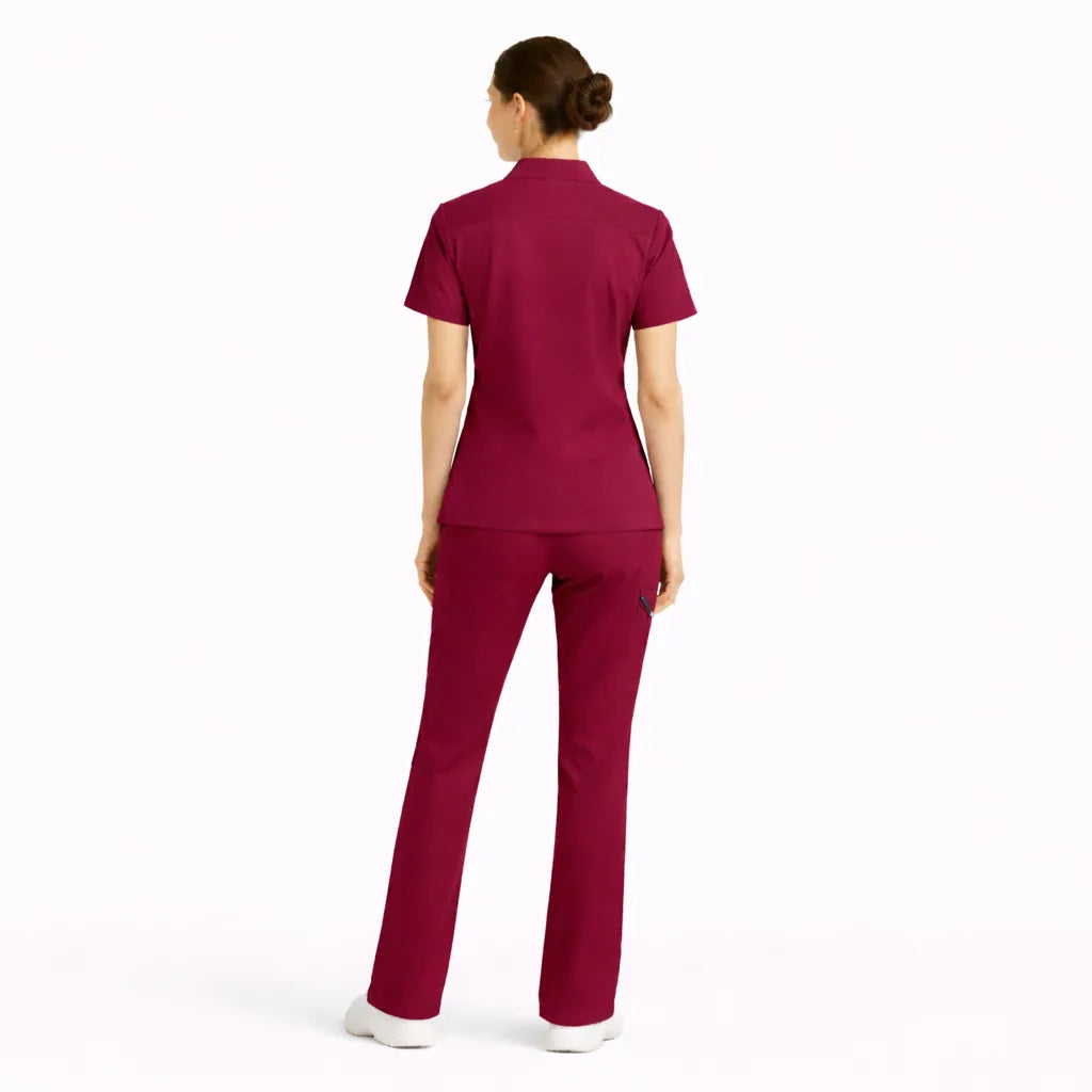 RUIX Sculpt V-Neck with Core Regular Pant Scrub Set for Women, 2 Pocket