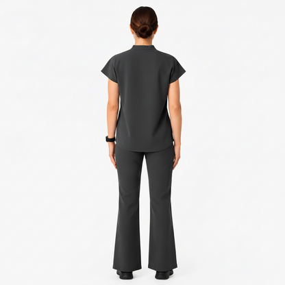 RUIX Signature cap sleeve with Flare™ pant scrub set for women