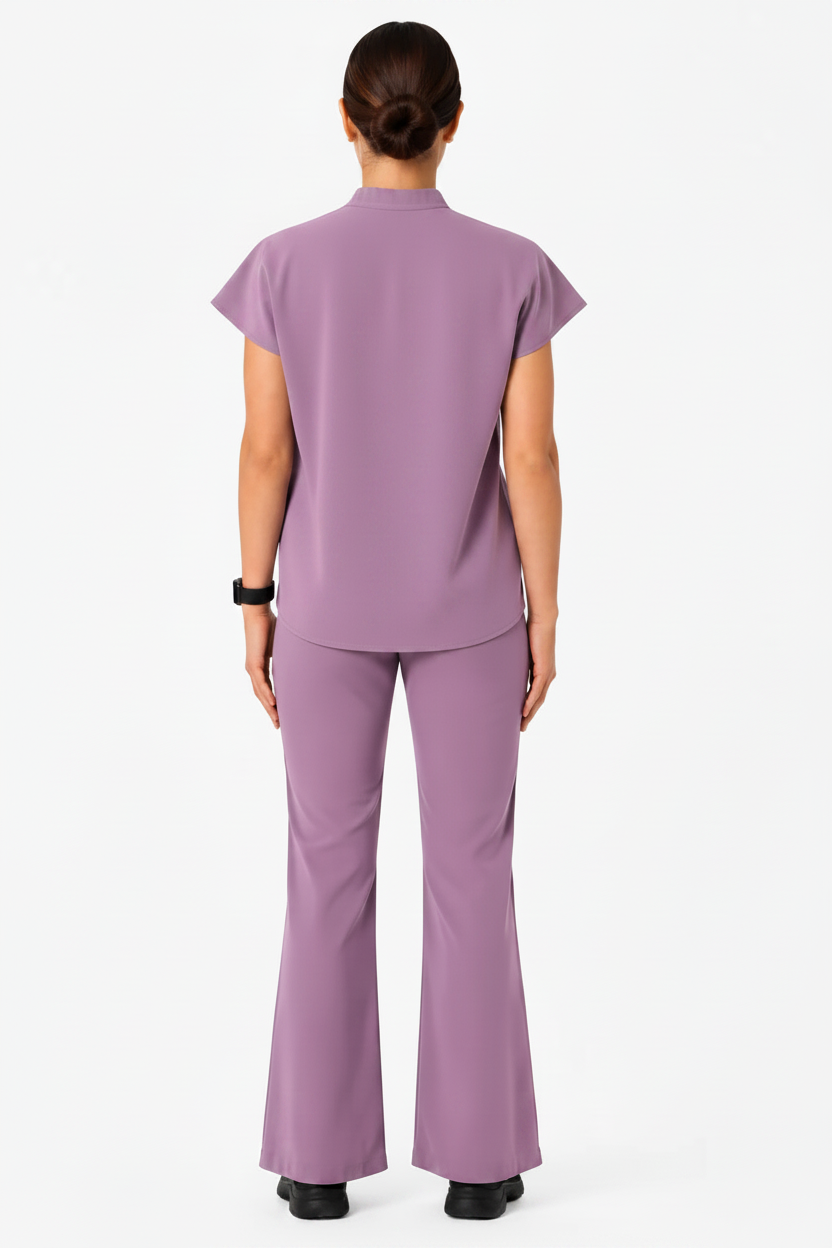 RUIX Signature cap sleeve with Flare™ pant scrub set for women