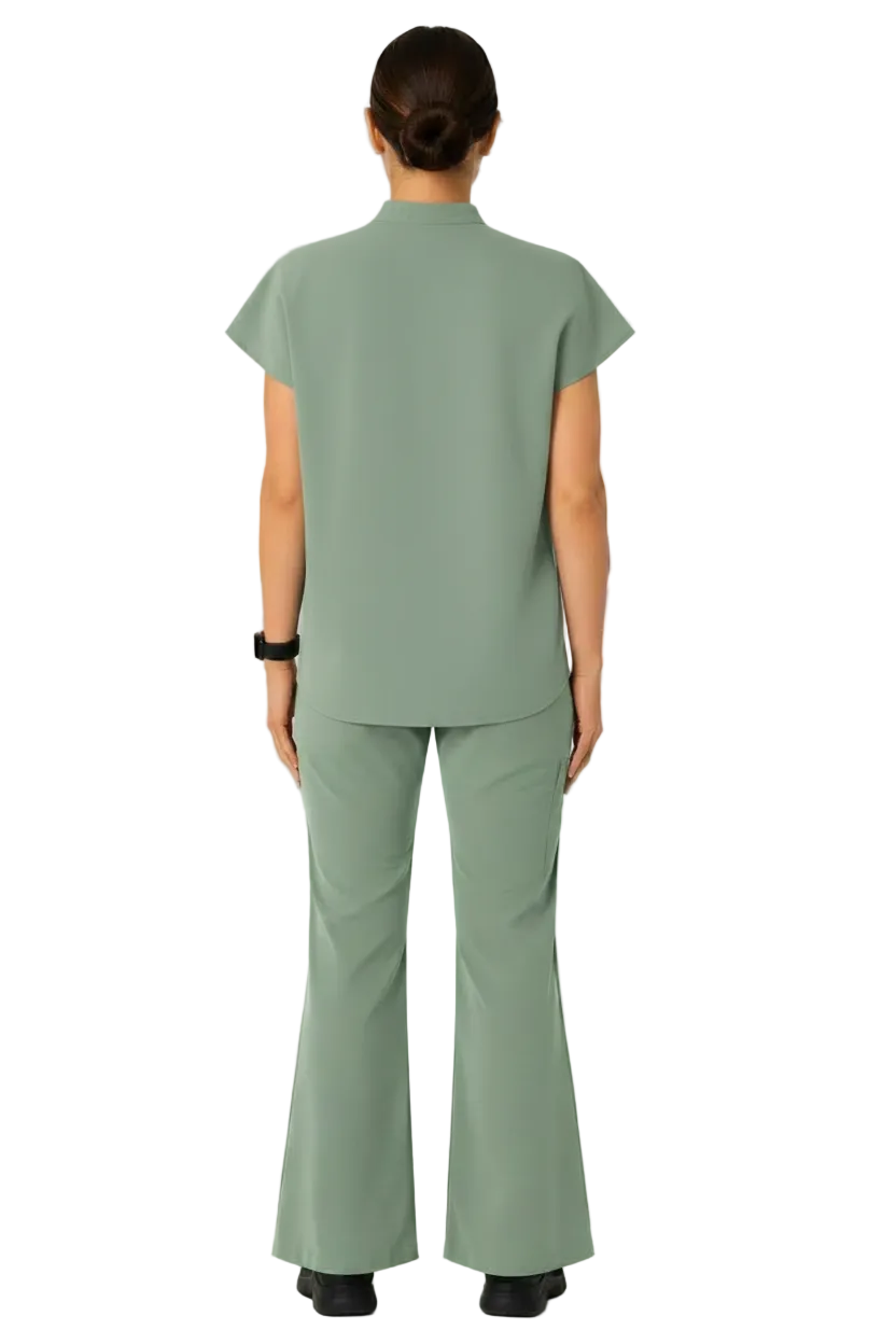 RUIX Signature cap sleeve with Flare™ pant scrub set for women