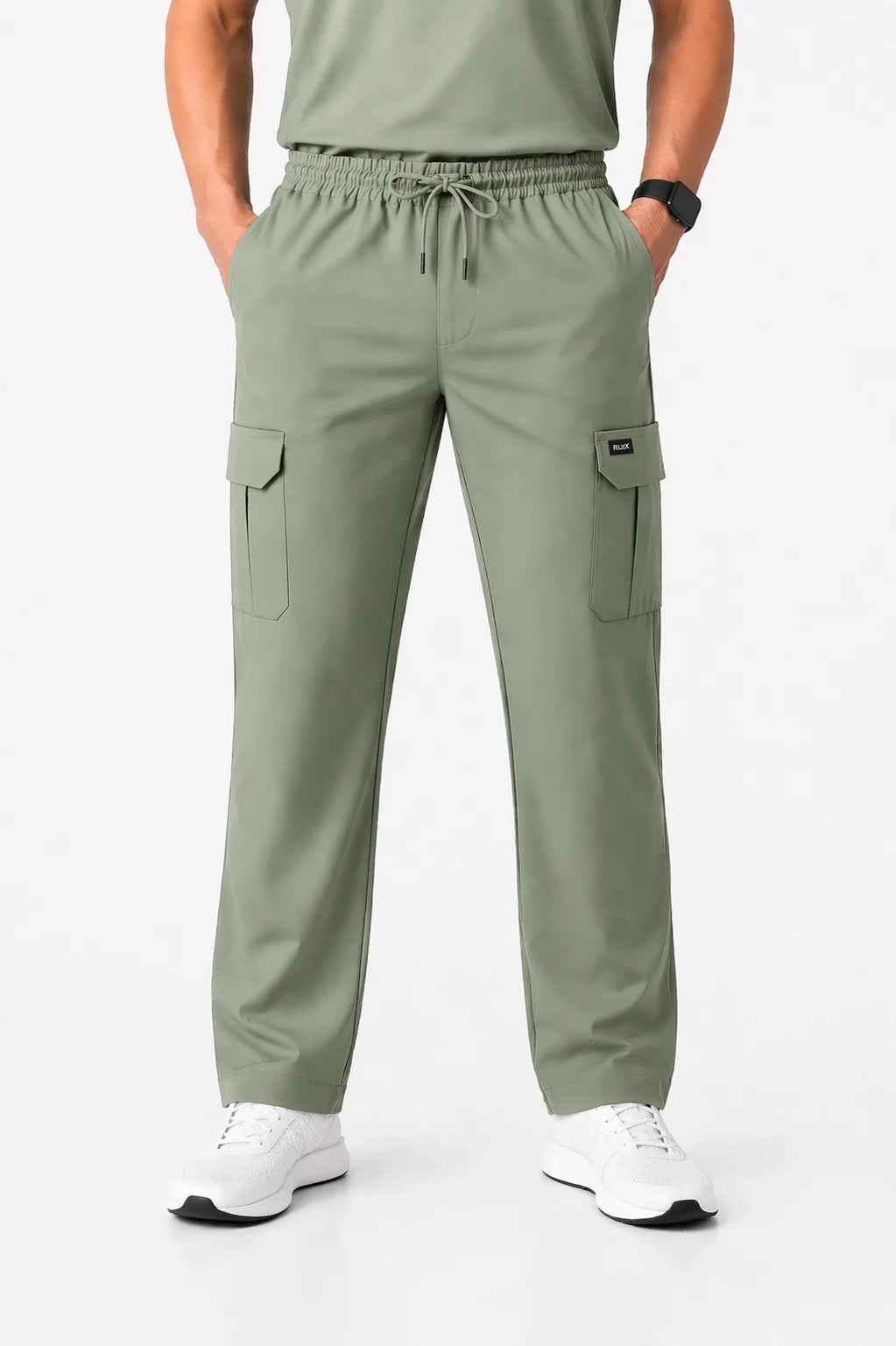 RUIX Core V-Neck Top with Utility Cargo Pant Scrub Set for Men